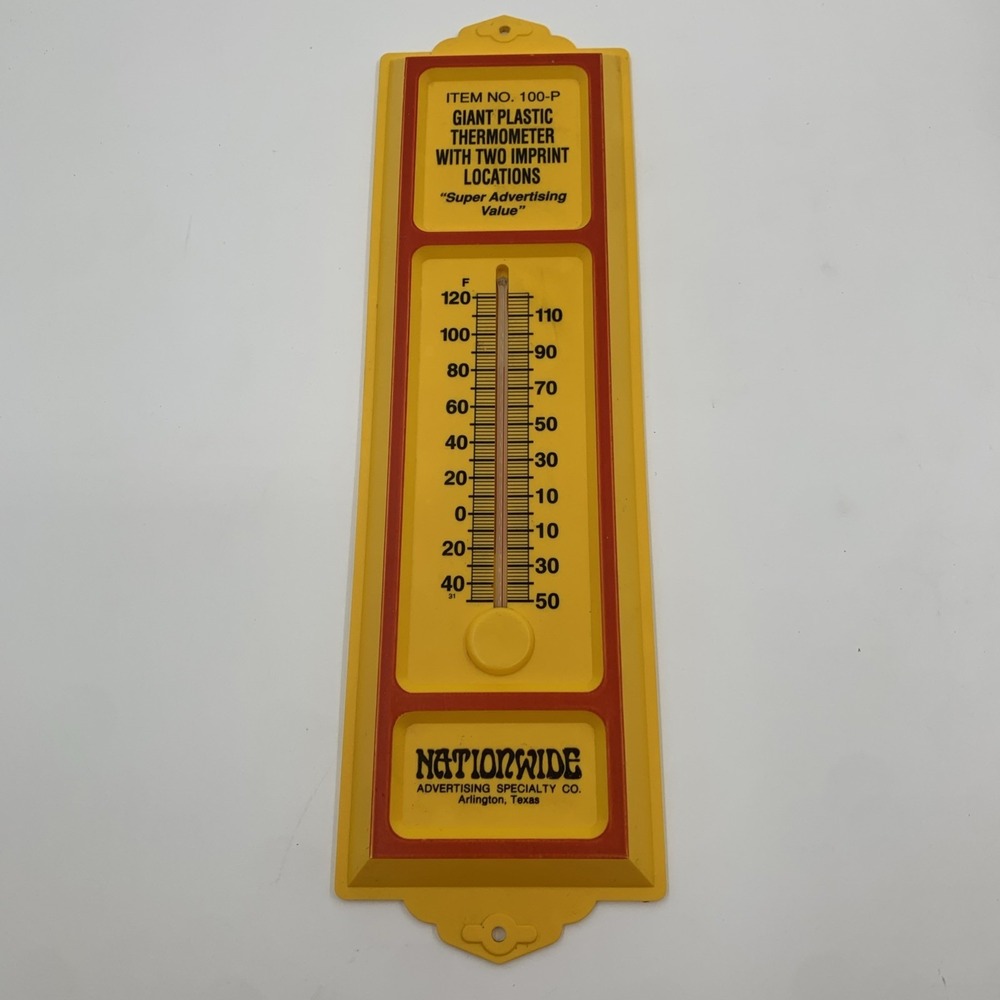 Vintage Nationwide Advertising Specialty Thermometer Sign 13" Plastic Morco USA
